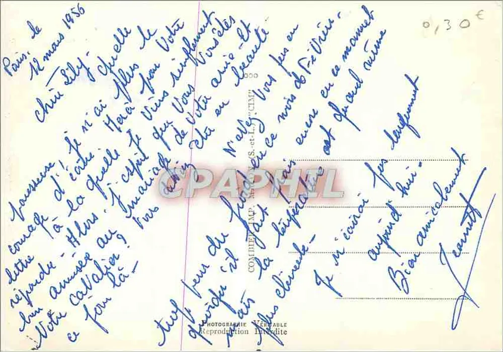 Paris — Lembrete de Paris — CPAPHIL - Verso