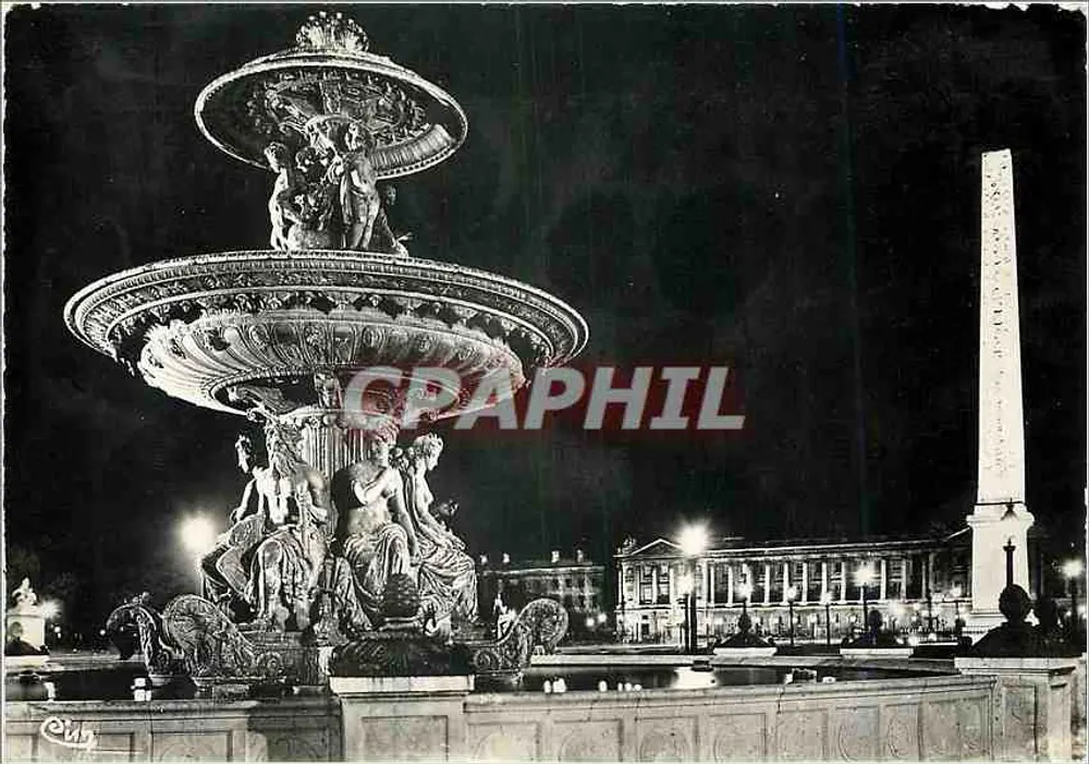 Parijs, 's nachts — La Place de la Concorde — S.-et-L. 'CIM' - Voorkant