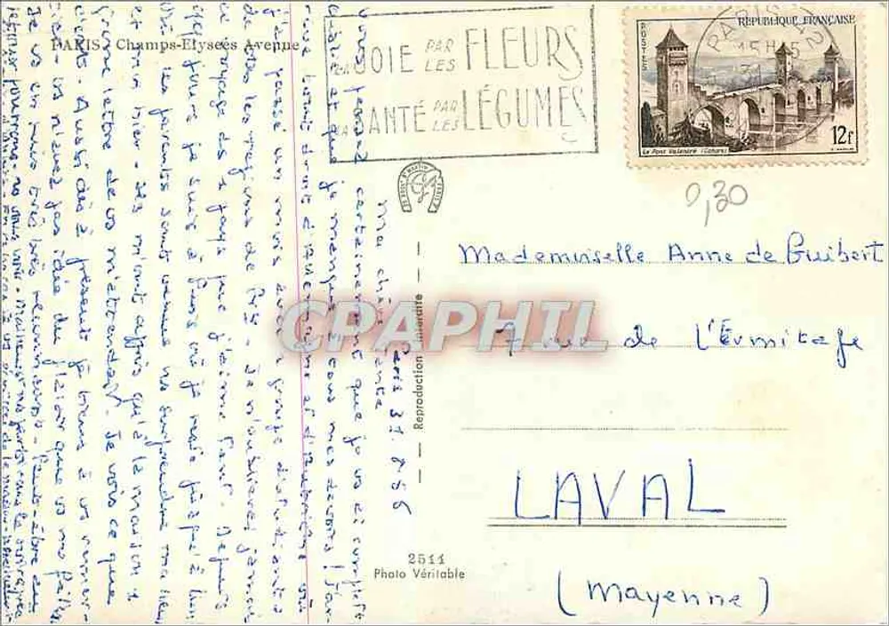 Paris — Avenida dos Campos Elísios — Gany - Verso