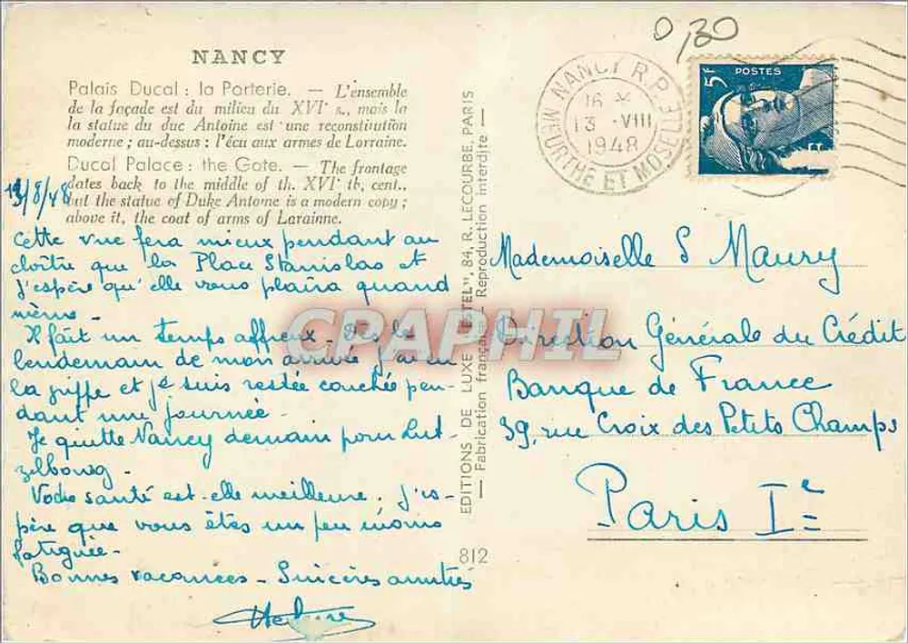 Ducal Palace — Entrance — Publisher Etel - Back