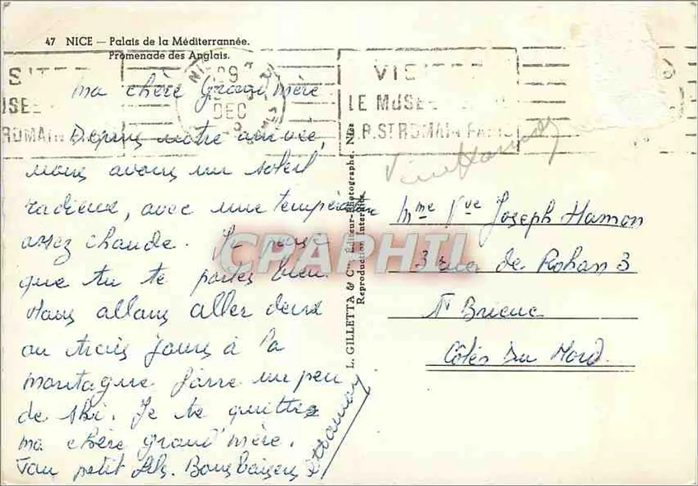Nice — Palácio da Mediterraña — Promenade des Anglais - Verso
