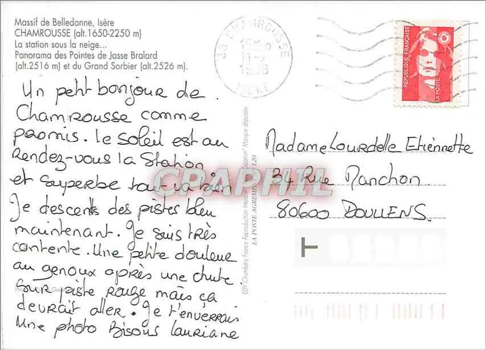 Chamrousse — Pointes de Jasse Bralard et Le Grand Sorbier — Éditions Chamrousse - Verso