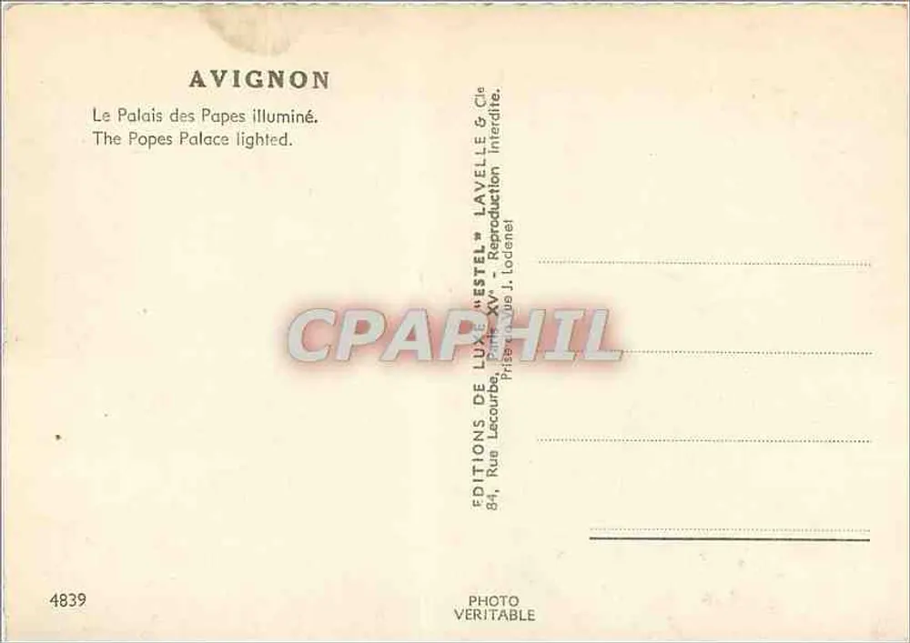 Avignon — O Palácio dos Papas iluminado — Estel - Verso