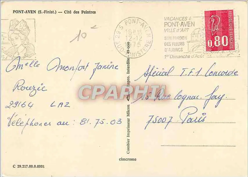Pont-Aven — Cidade dos Pintores — Editor: Cimchrome - Verso