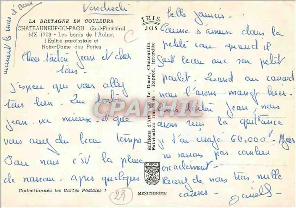 Châteauneuf-du-Faou — widok panoramiczny — Wydawnictwo Iris - Rewers