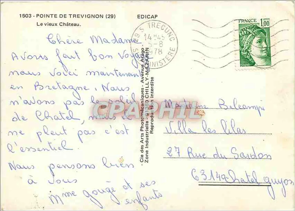 Pointe de Trevignon (29) — O velho Castelo — Édicap - Verso