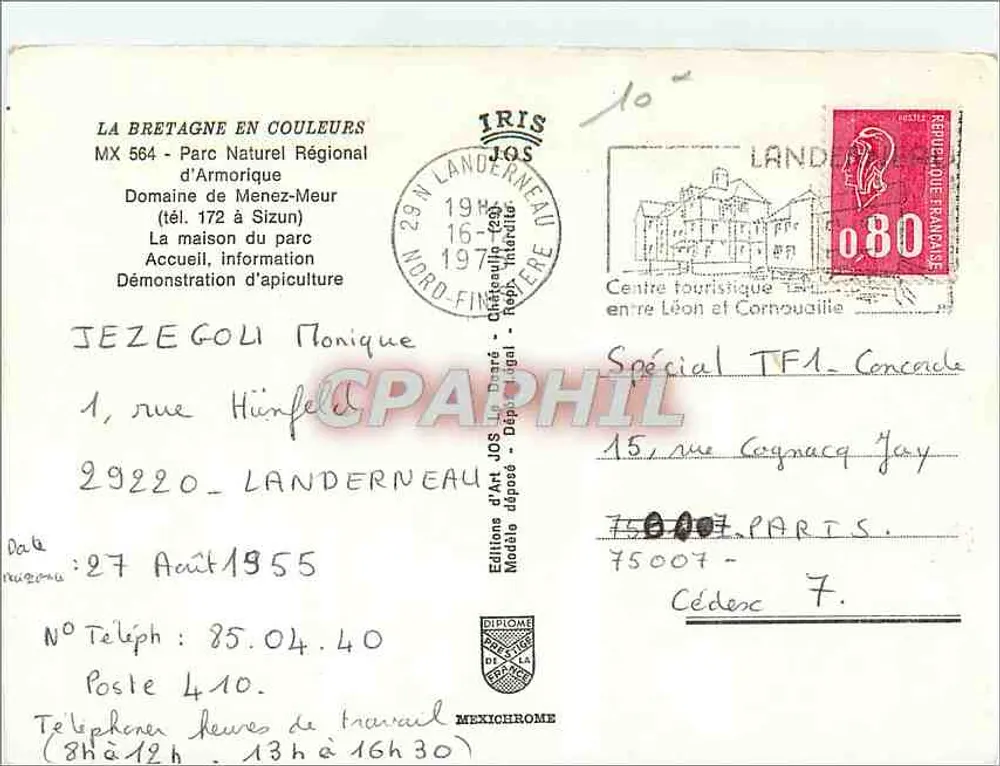 Menez-Meur — Parc d'Armorique — Edições MEXICHROME - Verso