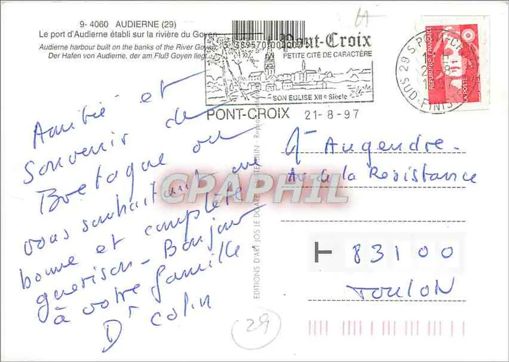 Le Goyen - Audierne — Editor: Edições de Arte Jos Le Dantec, n°29 - Verso