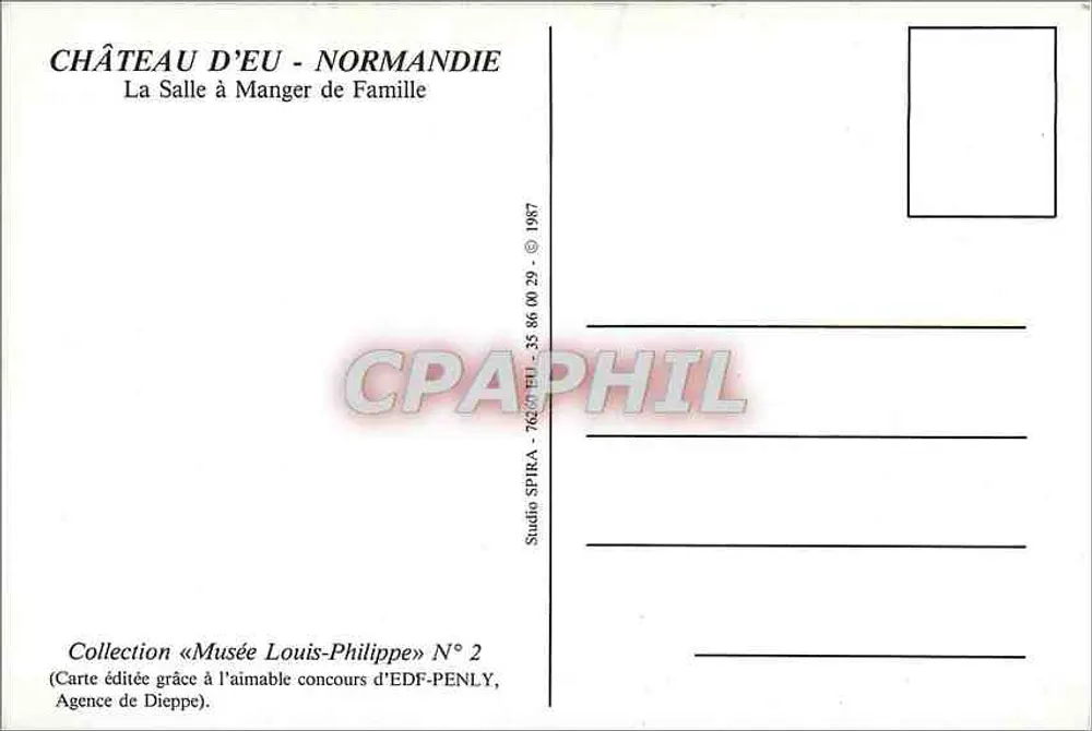 Schloss Eu - Normandie — Das Familien-Eßzimmer — Studio SPIRA N° 2 - Rückseite