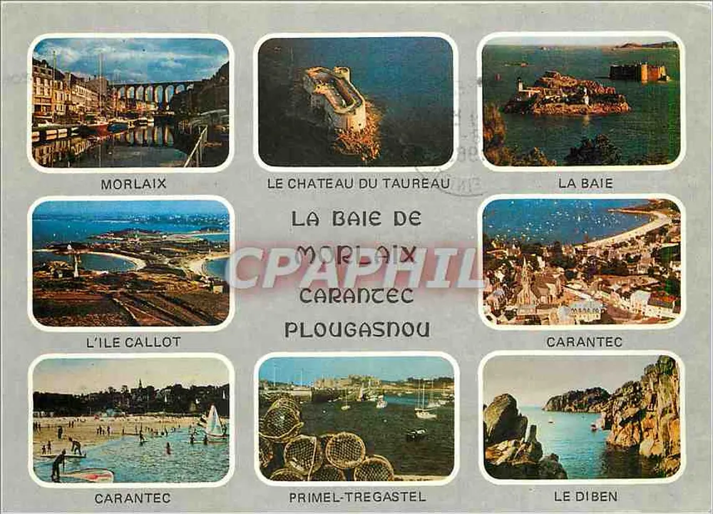 A Baía de Morlaix — vista panorâmica com 9 vignettes — Éditions Art Jos, Le Douré - Frente