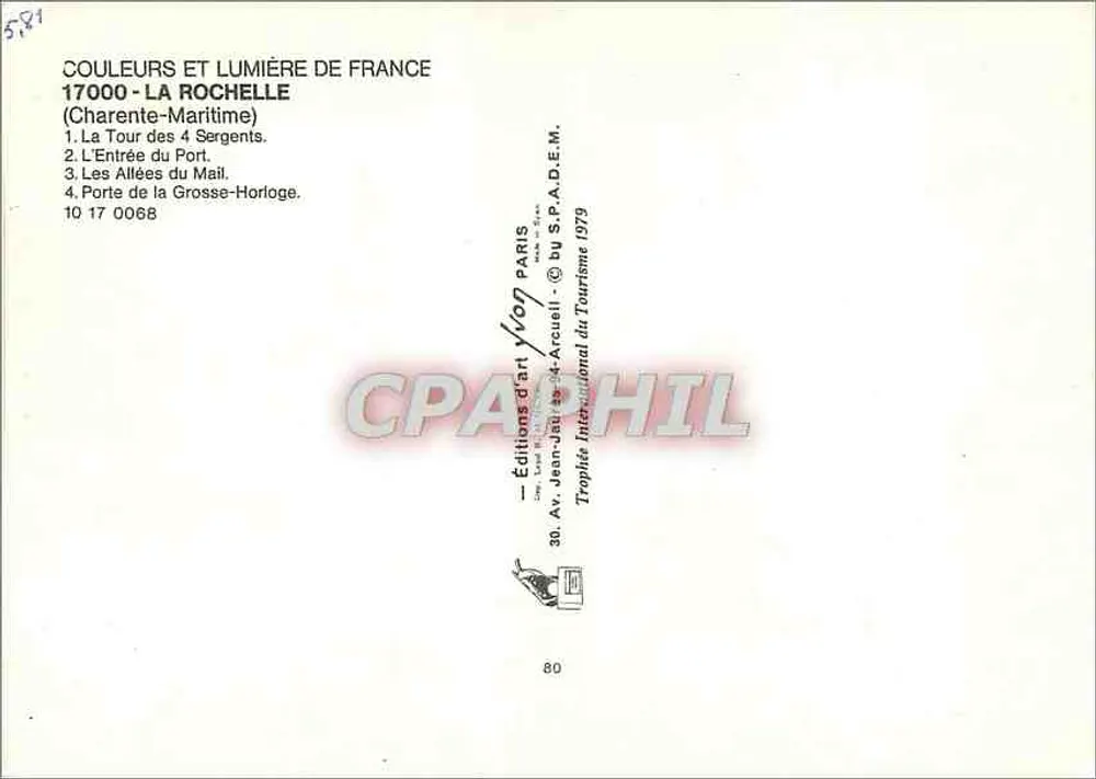 La Rochelle — widok panoramiczny — Wydawnictwo Sztuki Yvon, nr 10 17 0068 - Rewers