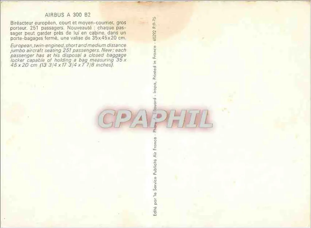 Air France Airbus A300B2 — F-BVGA — Editor Irapa - Verso