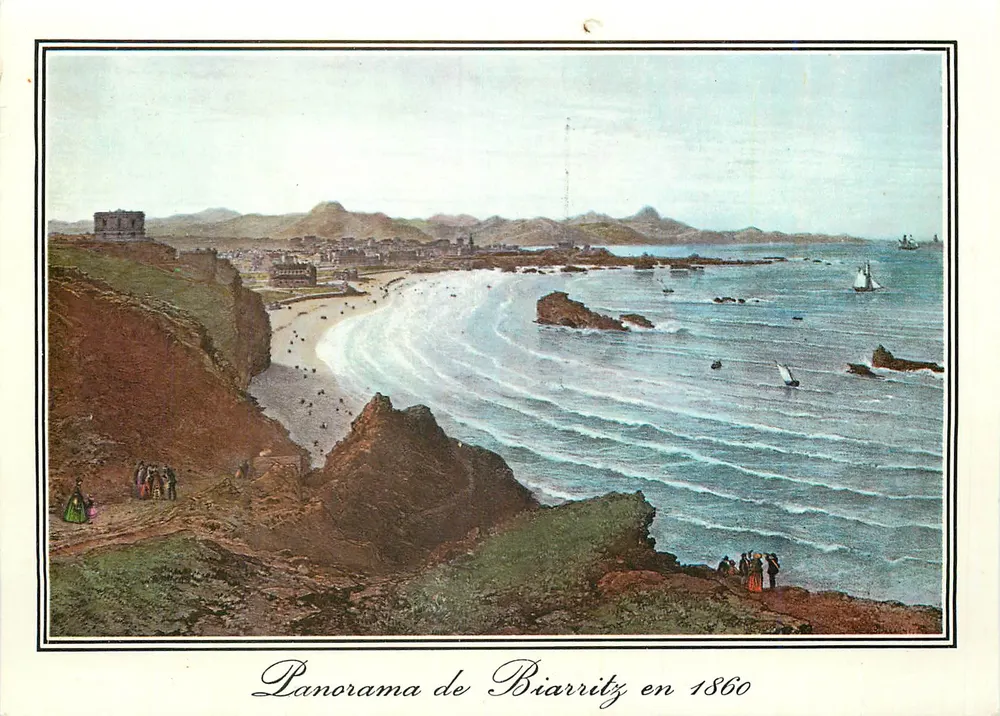 Biarritz — Panorama de Biarritz em 1860 — Imprimée en France - Frente