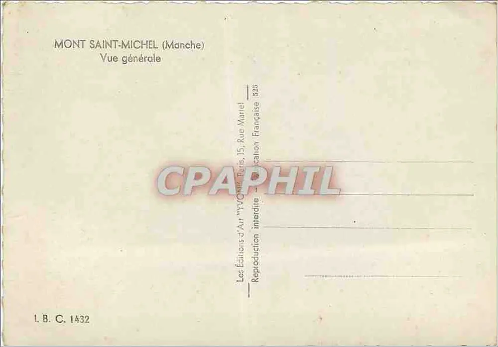 Mont Saint-Michel — Vista geral — Les Éditions d'Art Française - Verso