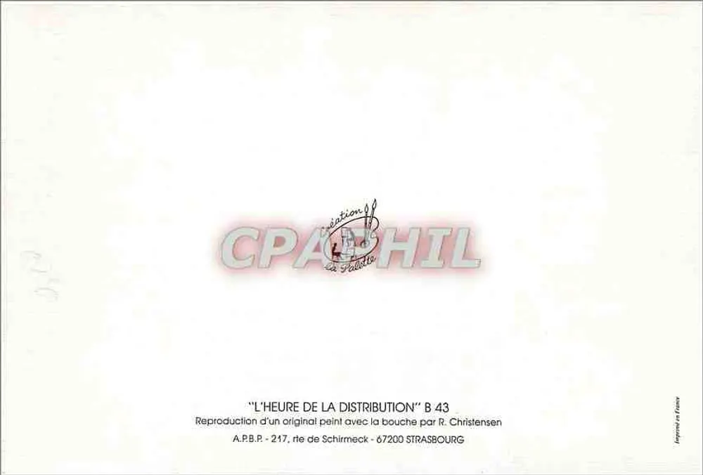 Santa e rena — cena de Natal — edição A.P.B.R. Strasbourg - Verso