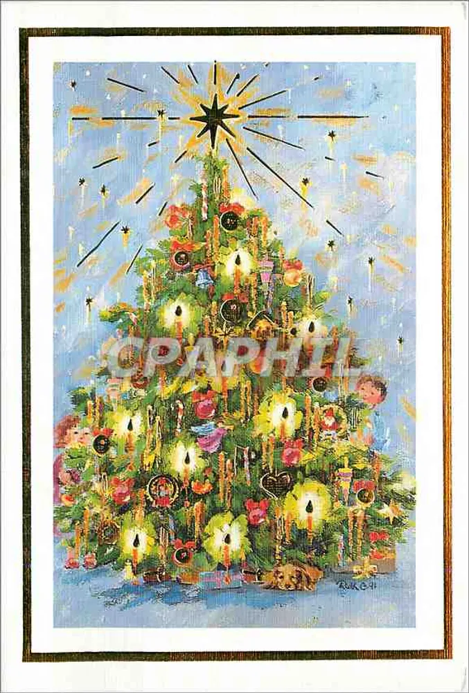 Árvore de Natal — pintura original — A.R.B.P. Strasbourg - Frente