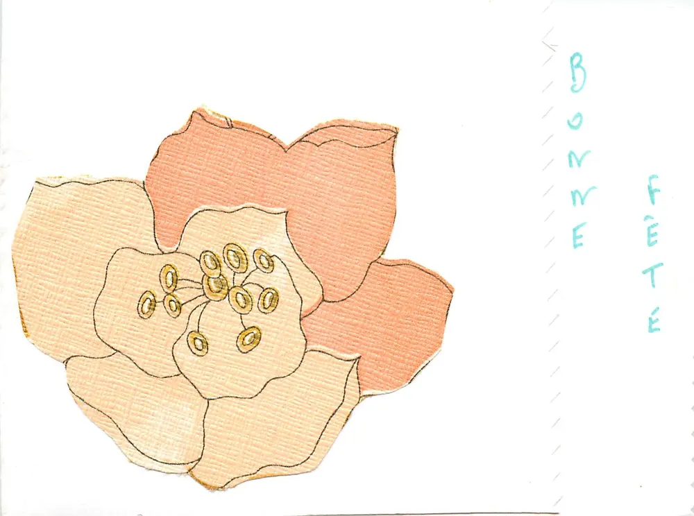 Fleur stylisée — illustration en papier découpé — éditeur CPAPHIL, n° 01/10 - Recto