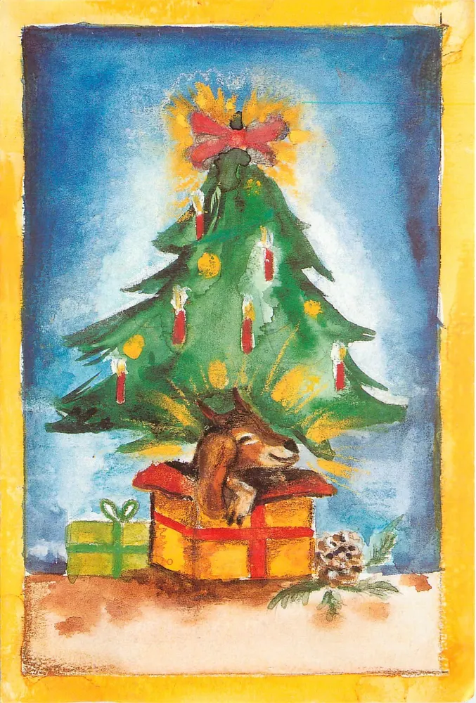 Natal — jumento em uma caixa — Heifer France - Frente