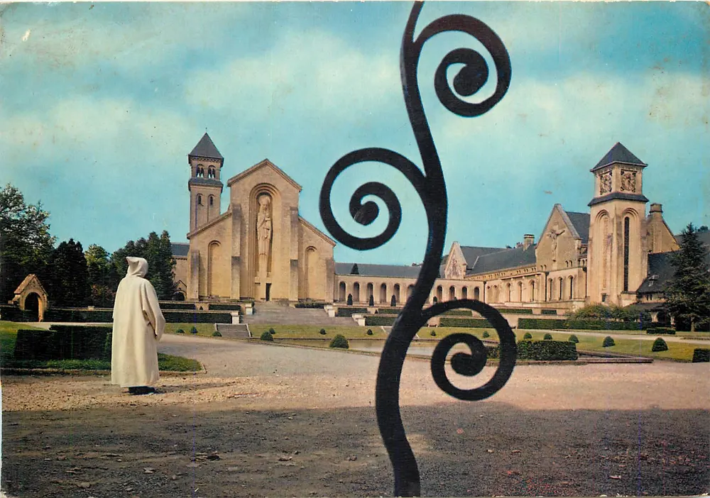 Abadia N.-D. d'Orval — A cour de honra — Edições N.-D. d'Orval - Frente