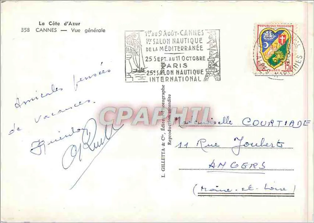Cannes — Vista geral — L. GILLETIA & Cie, n°358 - Verso