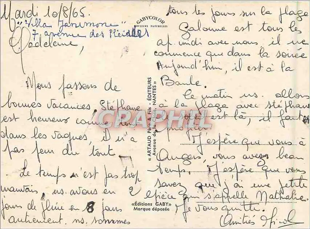 La Baule - A mais bela praia da Europa — Gabycolor, editor Nantes - Verso