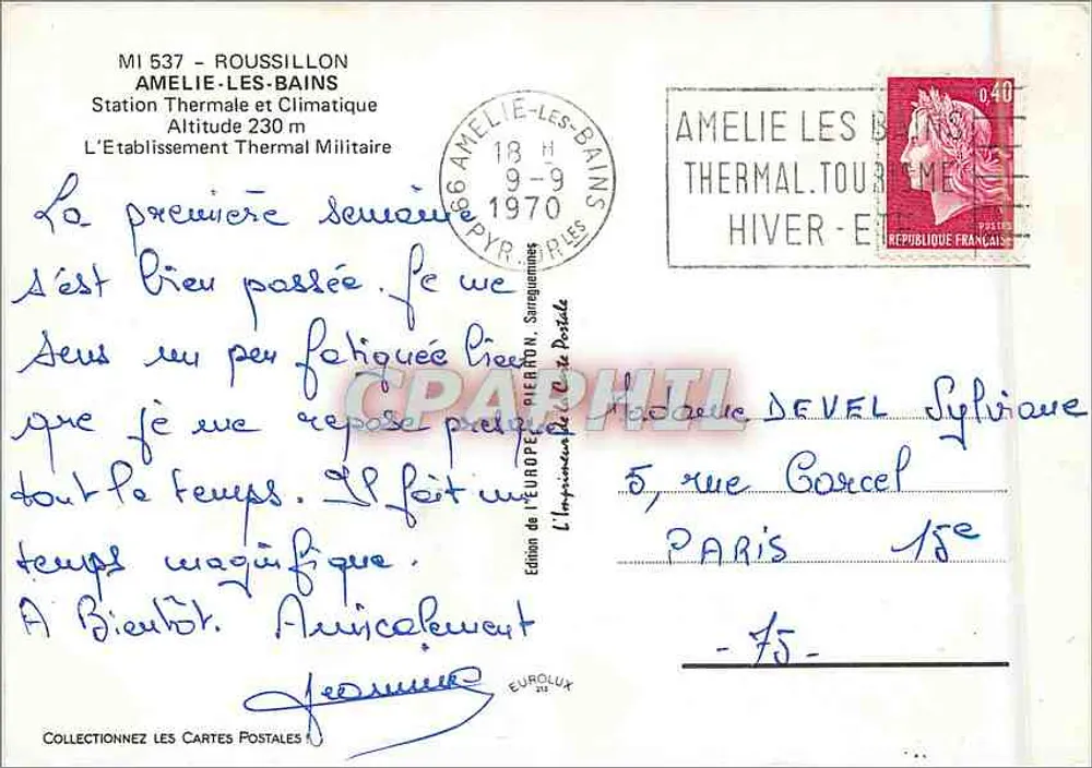 Amélie-les-Bains — Thermal- und Klimastation — Edition de l'Europ Lux - Rückseite