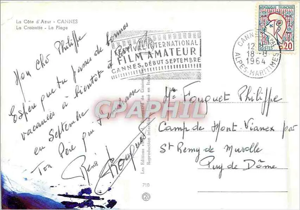 Cannes - La Croisette - A Praia — editor Les Éditions de la Croisette, n°710 - Verso