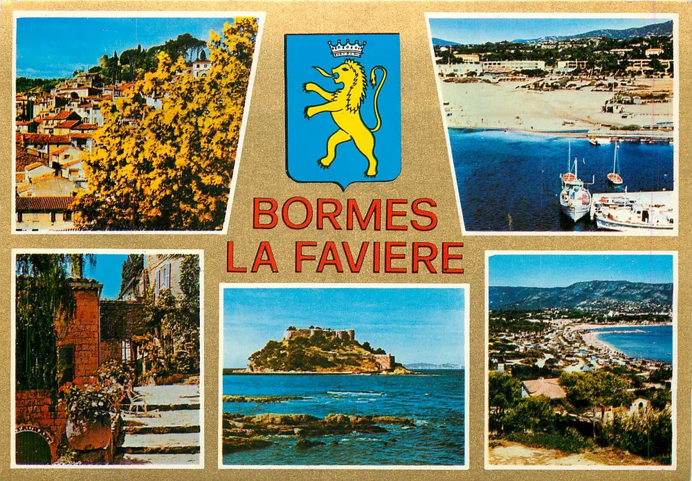 Bormes-la-Favière — vista panorâmica e monumento — Edições S.E.B. Bellabella - Frente