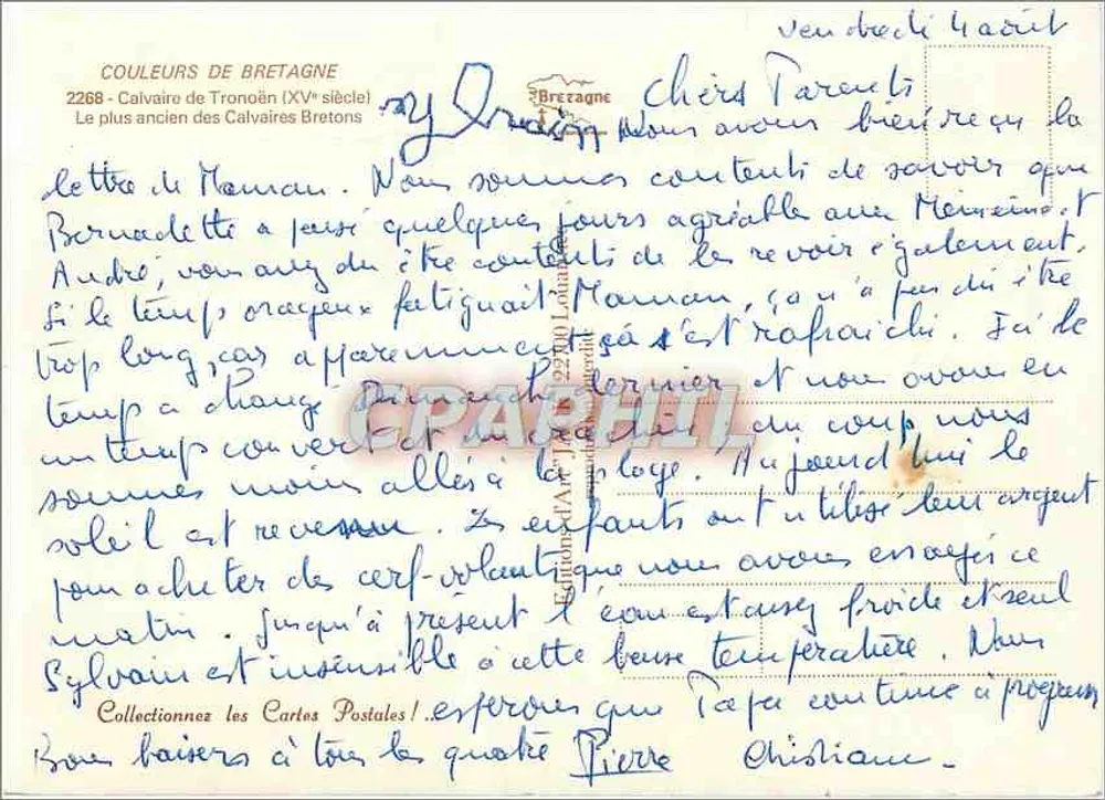 Calvaire de Tronoën — XVème siècle — Jack - Verso