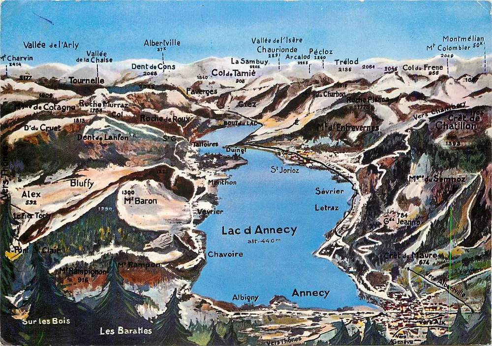 Lago d'Annecy — Carte postale illustrée — Compagnie des cartes, photographies et lithographies - Frente