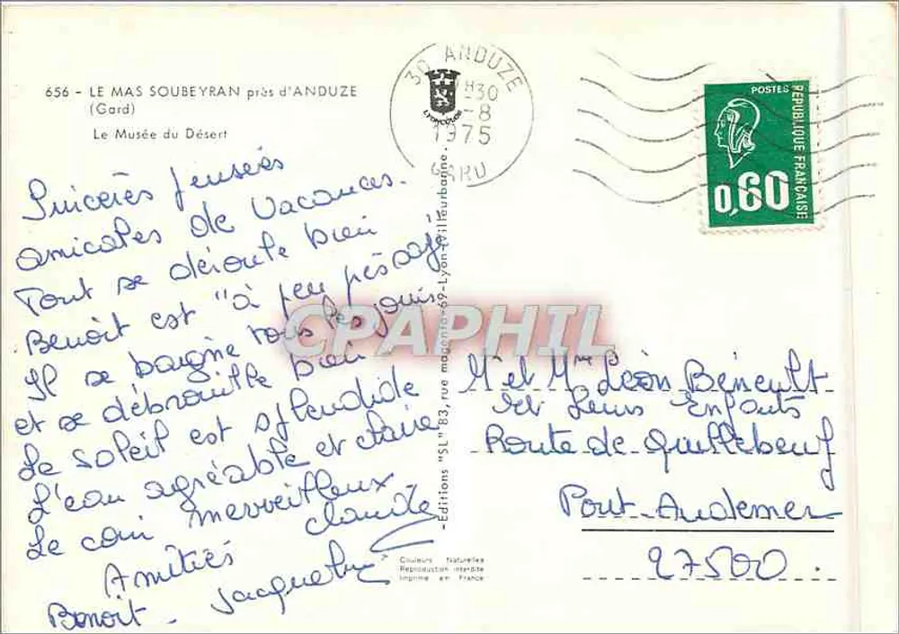 Museum des Wüsten — Die maritime und protestantische Bevölkerung Frankreichs — Anduze (Gard) - Rückseite