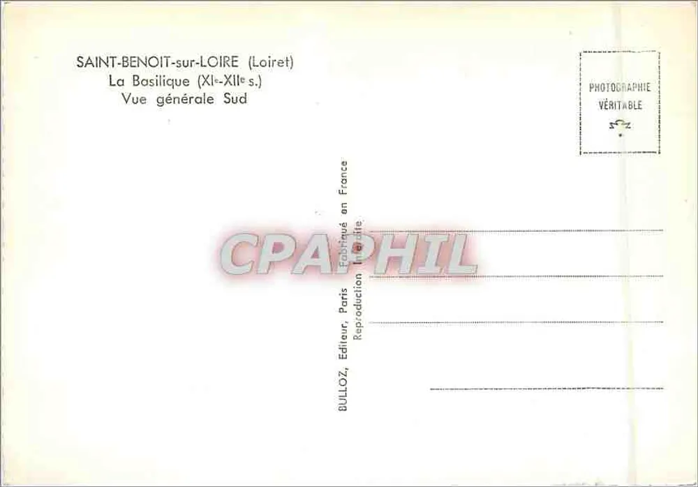 Saint-Benoît-sur-Loire — La Basilique (XIe-XIIe s.) — Bulloz, Paris - Verso
