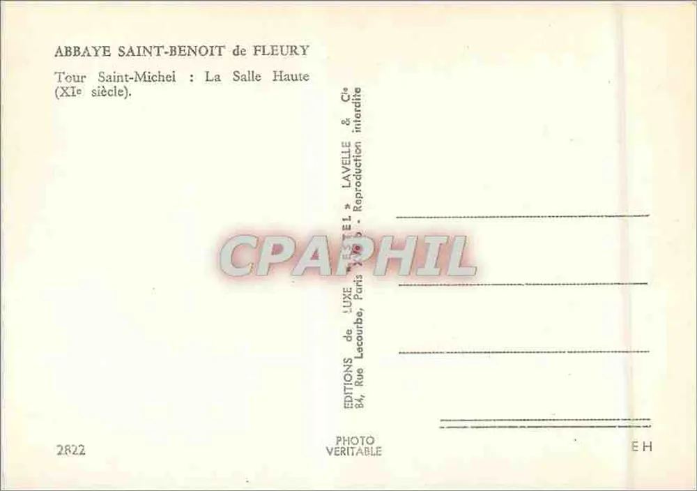 Abbaye Saint-Benoît de Fleury — Tour Saint-Michel : La Salle Haute (XIe siècle) — Éditeur : Étél - Verso