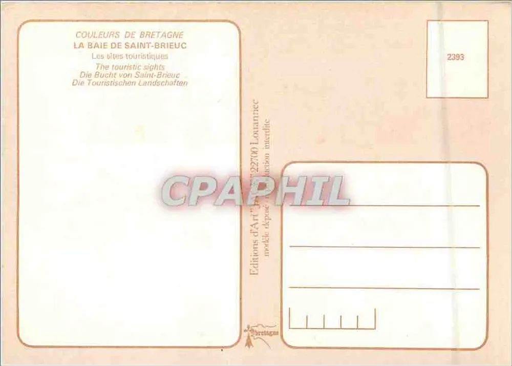 A Baía de Saint-Brieuc — Bretagne — Edições de Arte Lannanec, n° 2393 - Verso