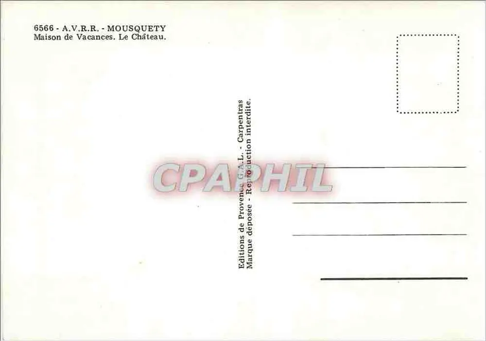 Casa de Vacaciones Le Château — Mousquet — Ediciones de Provenza G.A.L. - Reverso