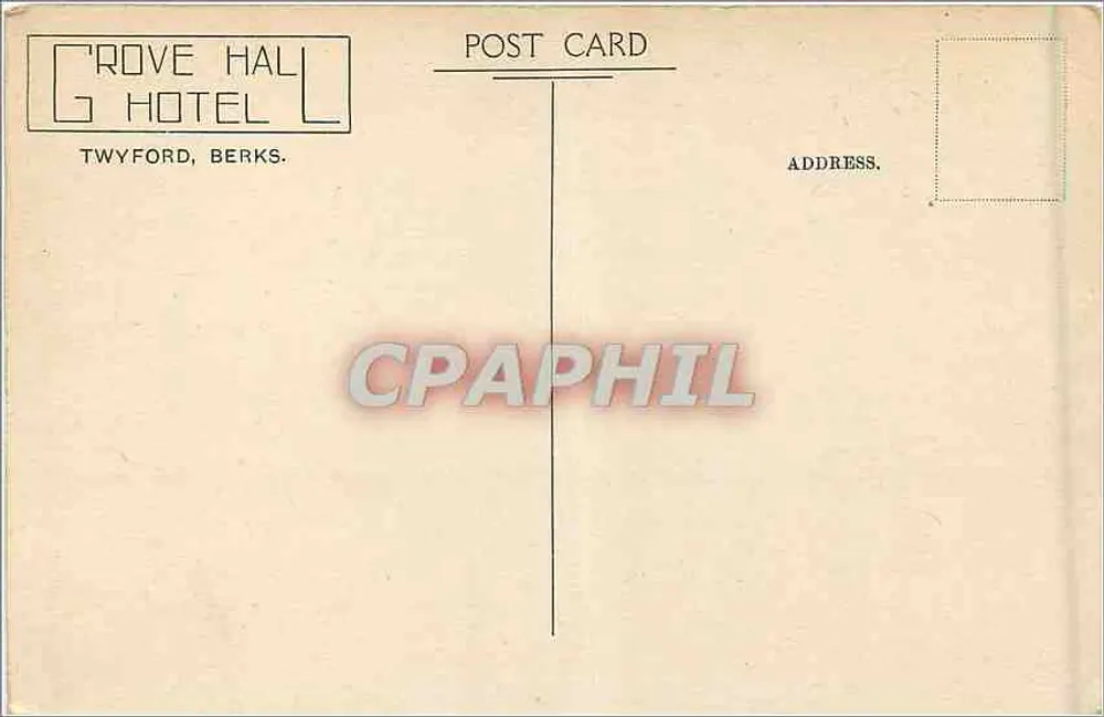 Grove Hall Hotel — Twyford, Berks. — Grove Hall Hotel - Verso