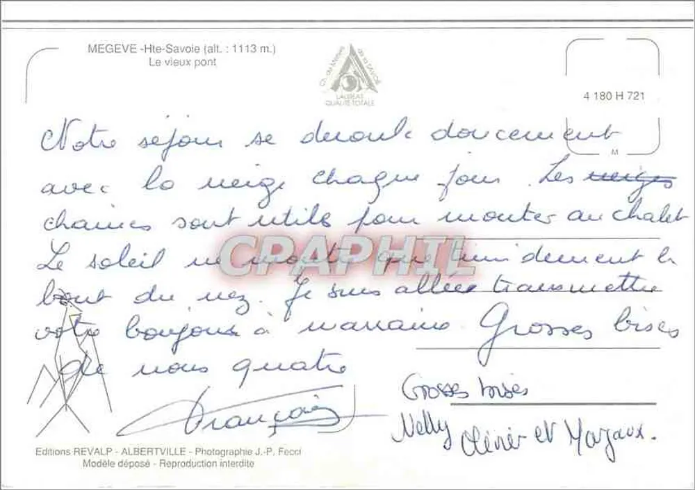 Megève — O velho ponte — Edições Revalp - Verso