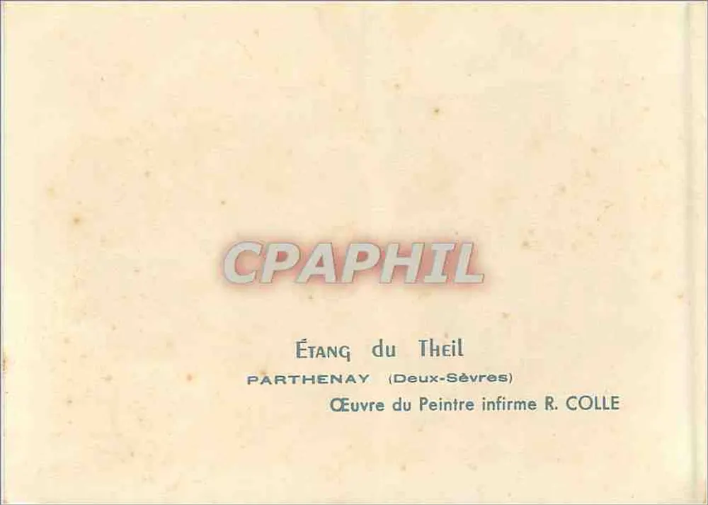 Lago del Theil — Parthenay (Deux-Sèvres) — opera del pittore R. Colle - Verso