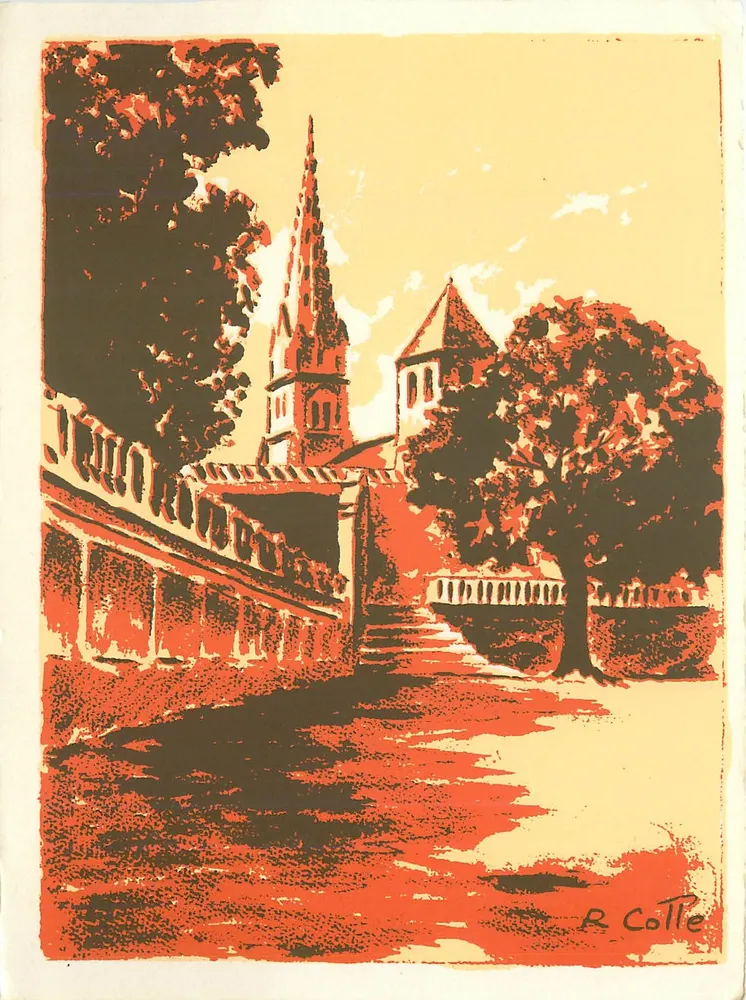 Igreja de São Lourenço — Parthenay (Deux-Sèvres) — obra do pintor R. Colle - Frente