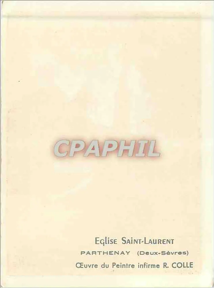 Igreja de São Lourenço — Parthenay (Deux-Sèvres) — obra do pintor R. Colle - Verso