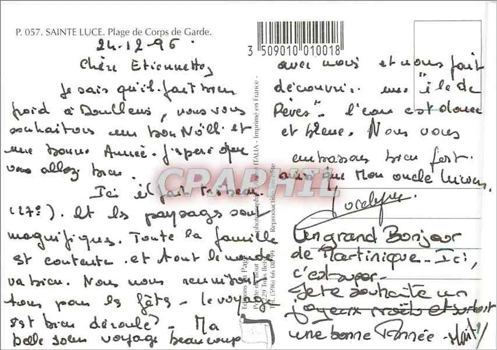 सेंट-लूस के तट — मार्टिनिक — प्रकाशक इटलिया - पीछे