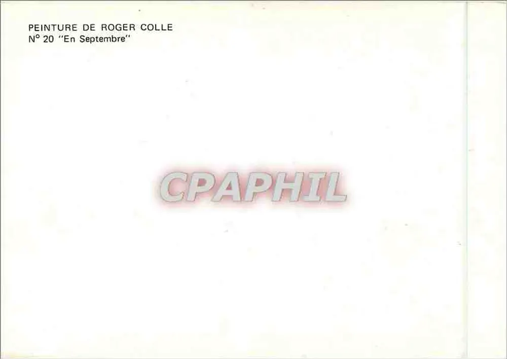 Paisaje otoñal — obra de Roger Colle — N° 20 'En Septiembre' - Reverso