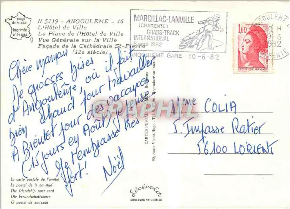 Angoulême — Lembrança de Angoulême — Editora Elcée - Verso