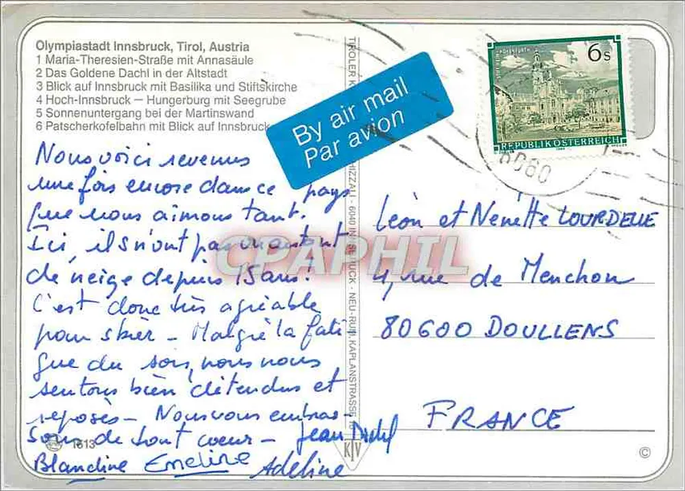Innsbruck — Wintergrüße aus Innsbruck — editor desconhecido, número de série não visível - Verso