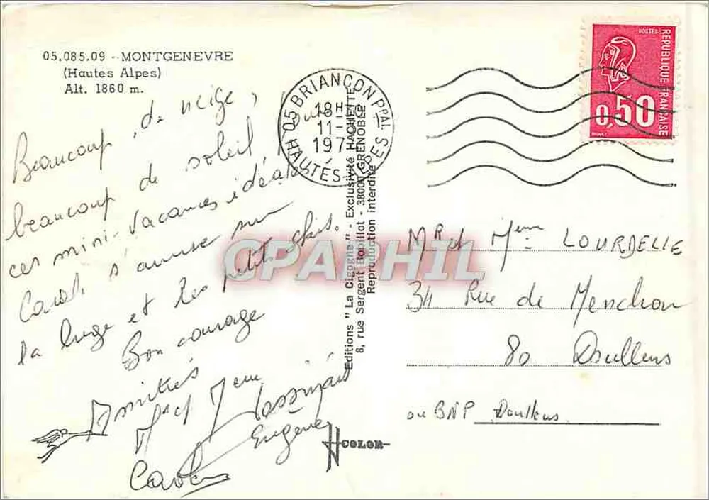 Montgenèvre — Estação de esqui — edições 'La Cigogne' - Verso