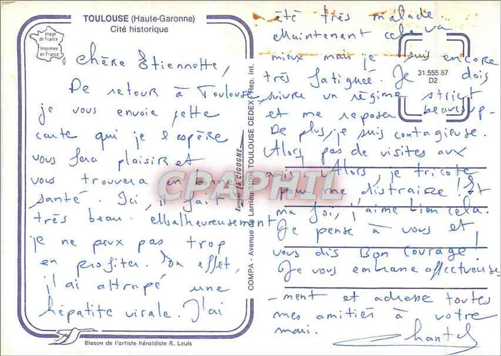 Toulouse — Cidade Histórica — Editor Laribou, n° 75 - Verso