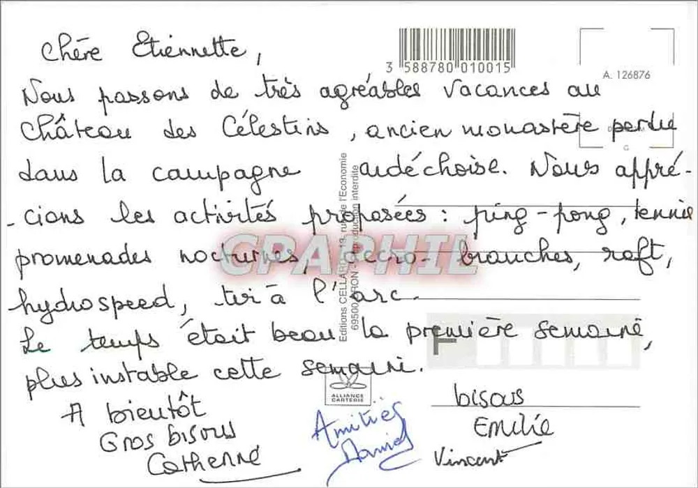 सेलेस्टिन के किला — अर्देच — एडिशन्स सेलर्टे - पीछे