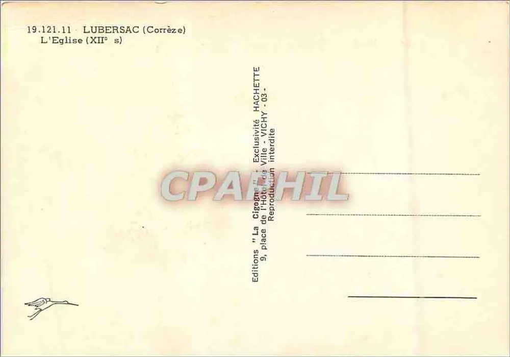 Lubersac — Igreja do século XII — Éditions 'La Cigogne' - 03 - Verso