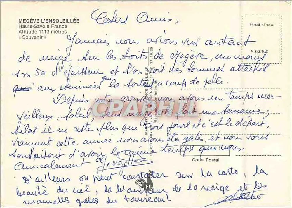 Kuh mit Glocke — Mégeve — Verlag nicht sichtbar - Rückseite