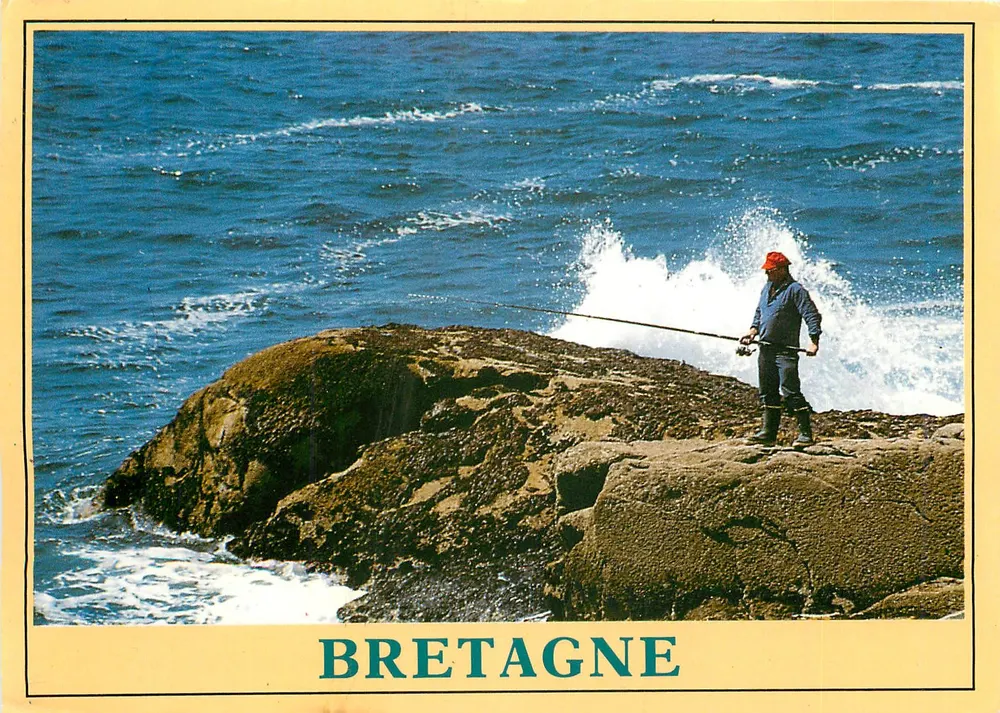 Pescador na costa — Bretanha — Edições d'Art Jack de Louannne, n°549 - Frente